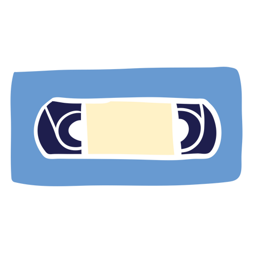 Cassette tape with a blue background PNG Design
