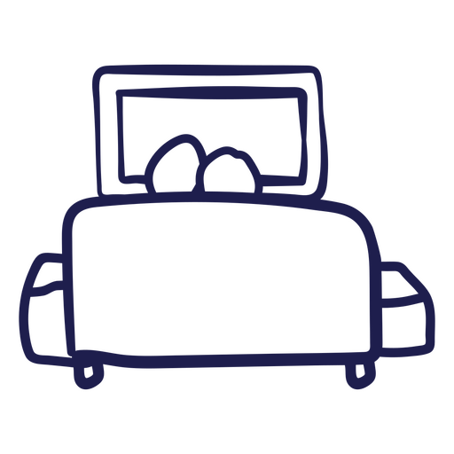 Drawing of a couch with a tv on it PNG Design