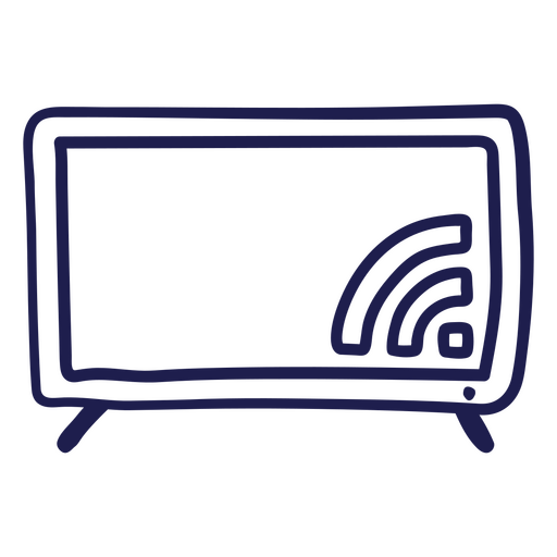 Televisor azul con un ícono de wifi Diseño PNG