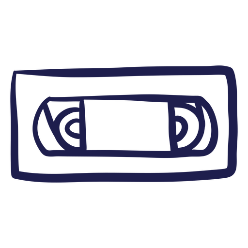 Blue cassette stroke icon PNG Design