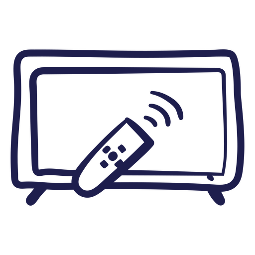 Icon of a remote control on a tv PNG Design