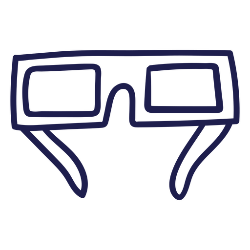 Icono de trazo de gafas 3D Diseño PNG