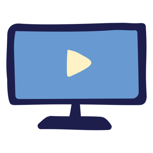 Pantalla azul con un reproductor de vídeo. Diseño PNG