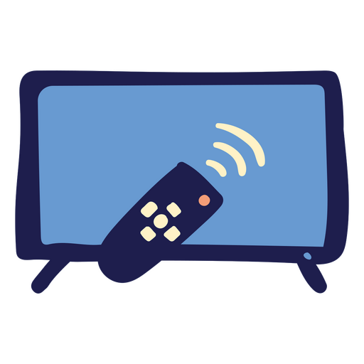 Tv with a remote control on it PNG Design