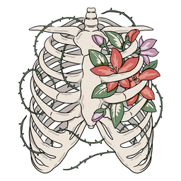 Skeleton With Flowers On It PNG & SVG Design For T-Shirts