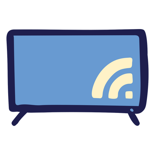 Televisor azul con un s?mbolo de RFID Diseño PNG