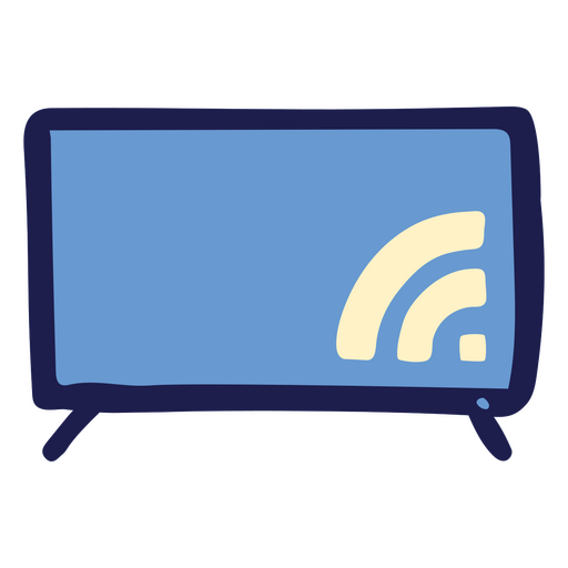 Televisor azul con un símbolo de RFID Diseño PNG