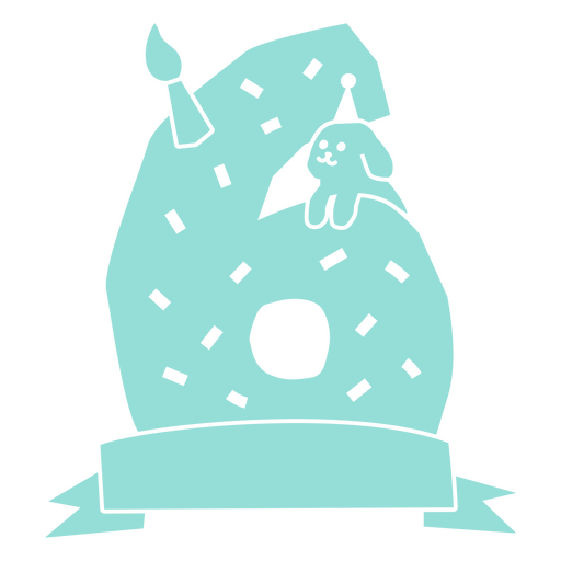The number 6 with a dog and a birthday cake PNG Design