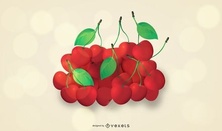 Hill of juicy fresh cherries
