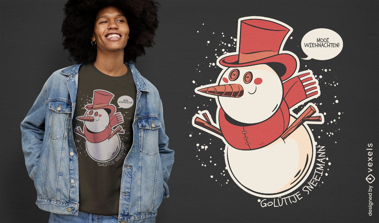 Design de camiseta de natal feliz snwoman