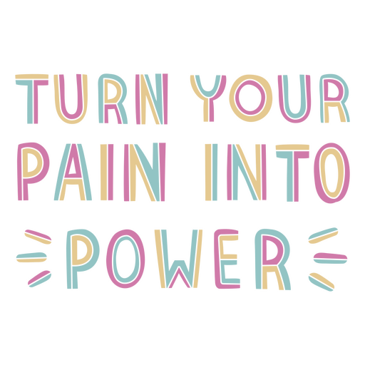 Power pain flat quote PNG Design