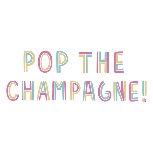 Knallen Sie das Champagner-Flat-Zitat PNG-Design