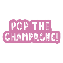 Knallen Sie das einfarbige Zitat des Champagners PNG-Design