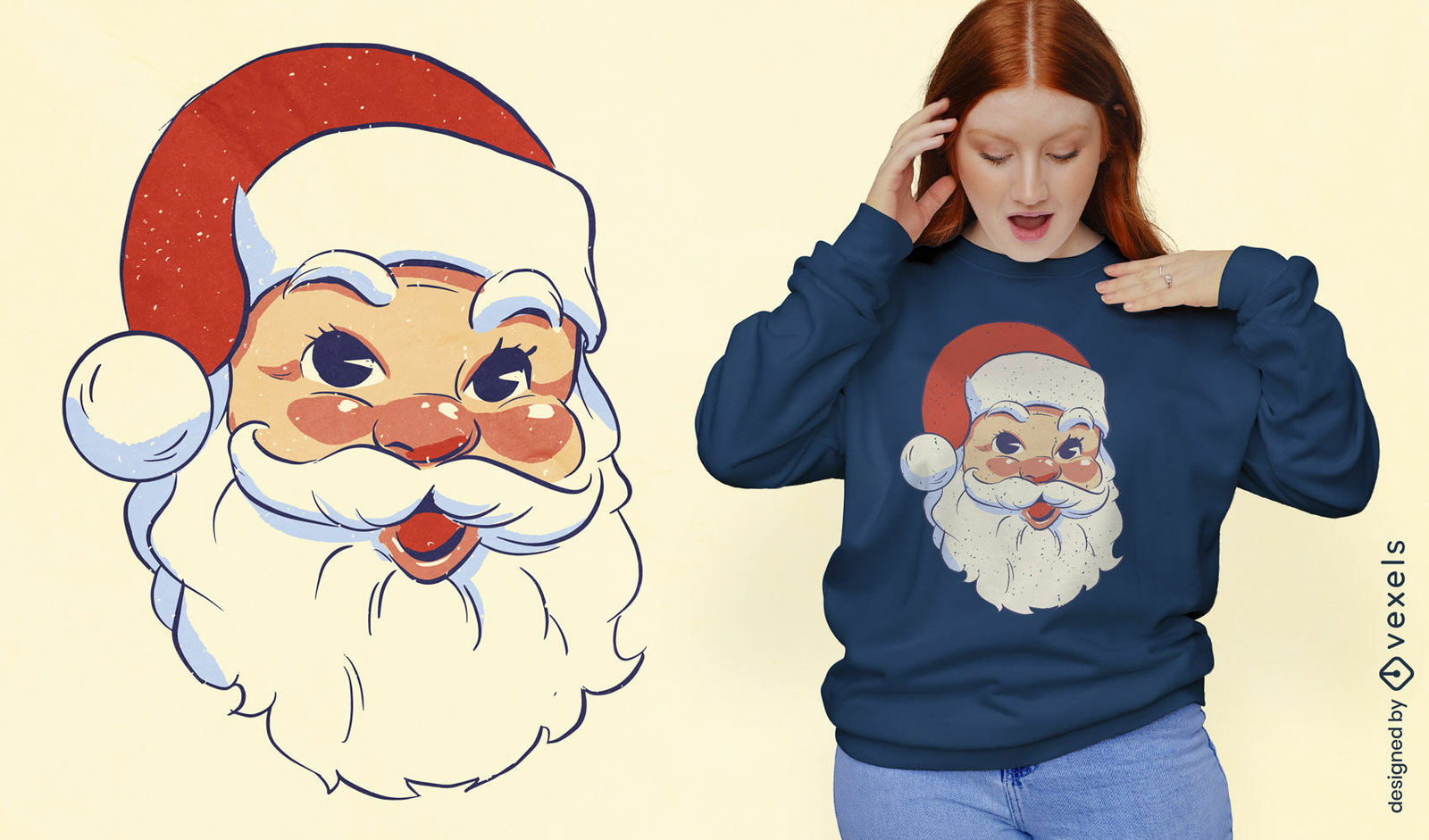 Lindo diseño de camiseta de Papá Noel