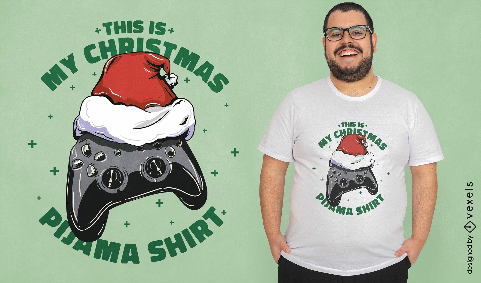 Christmas holiday joystick t-shirt design