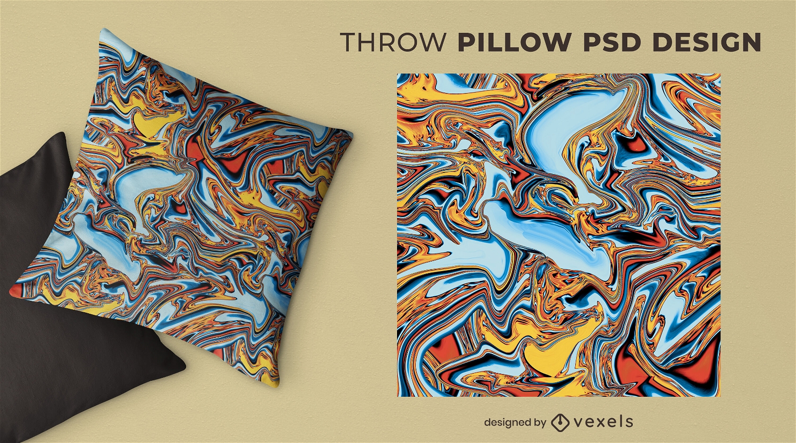 Abstract liquid throw pillow design