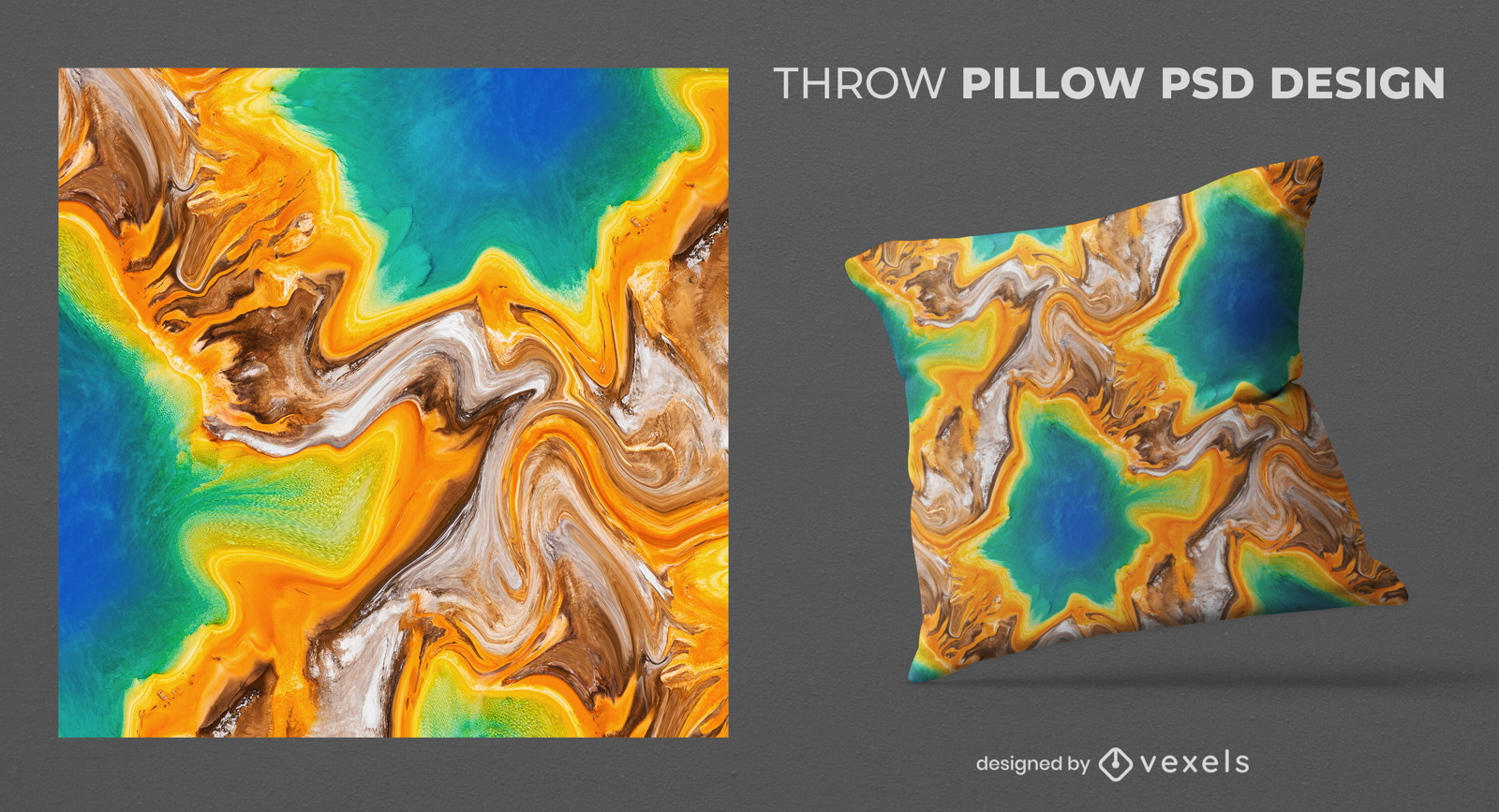 Abstract marble throw pillow design