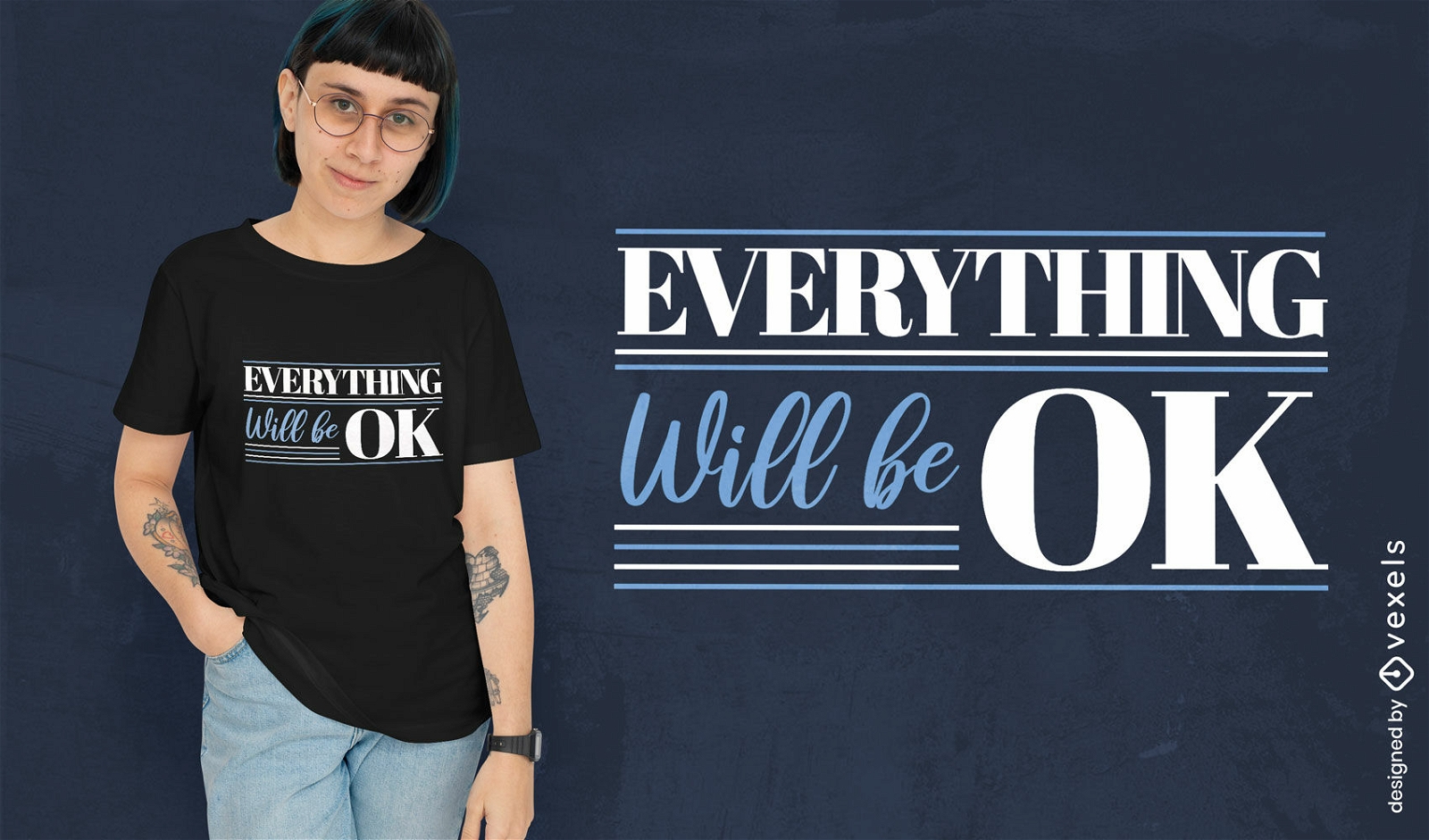 Motivational blue quote t-shirt design