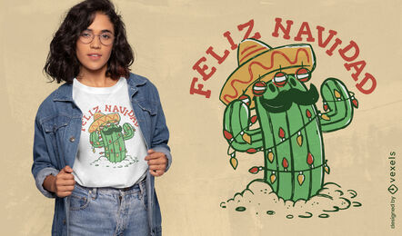 Christmas holiday cactus t-shirt design