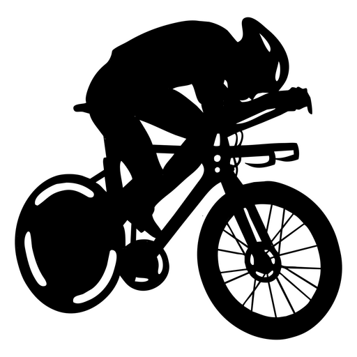 Design de silhueta de ciclista dinâmico Desenho PNG