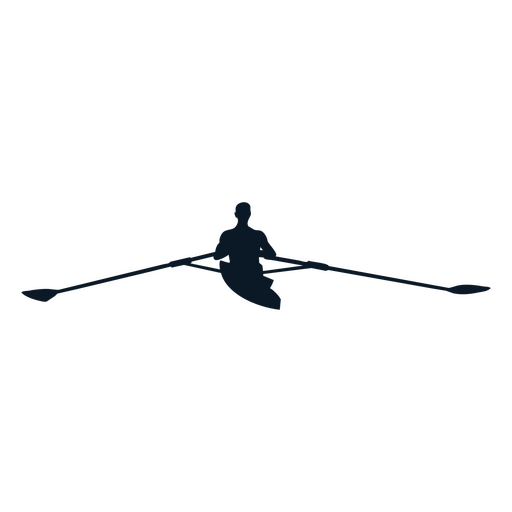 Silhouette of a person in a rowing boat front view PNG Design