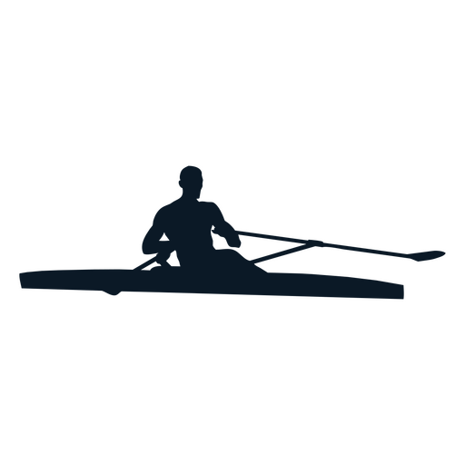 Silhueta de uma pessoa em um barco a remo Desenho PNG