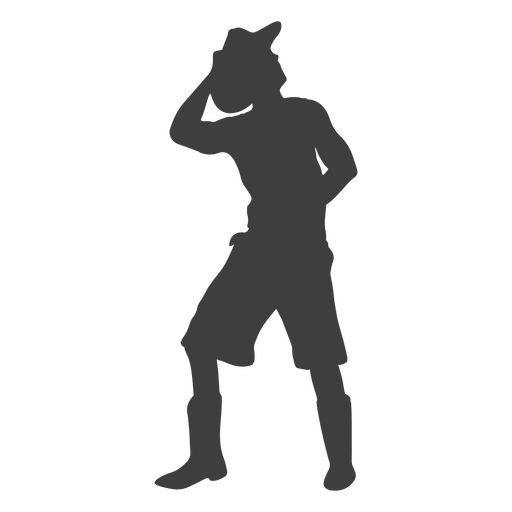 Silhouette of a man in a cowboy hat PNG Design