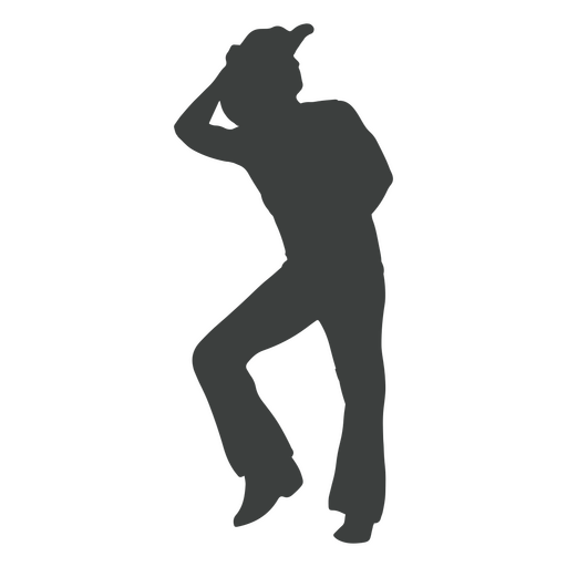 Silhouette of a man dancing PNG Design