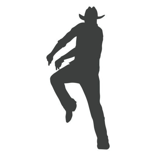 Silhouette of a cowboy dancing PNG Design