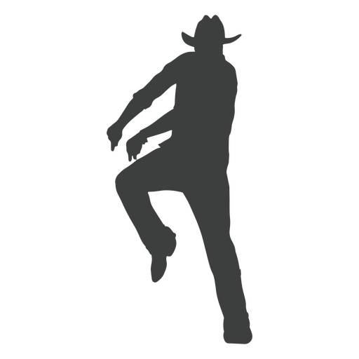 Silhueta de um cowboy dançando Desenho PNG