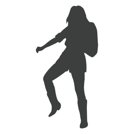 Silhouette of a woman dancing PNG Design