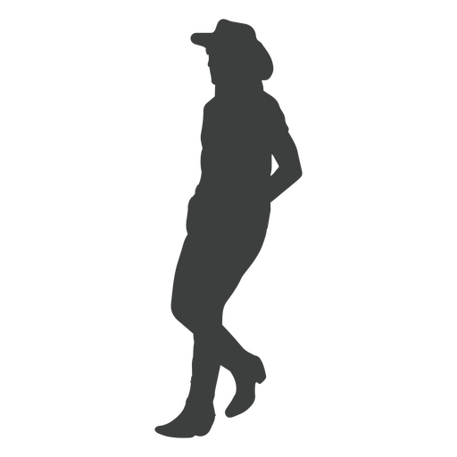 Silhouette of a woman in a cowboy hat PNG Design