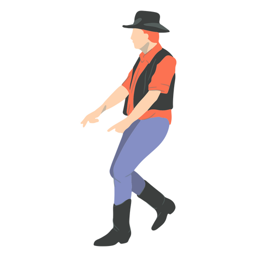 Cowboy está dançando Desenho PNG