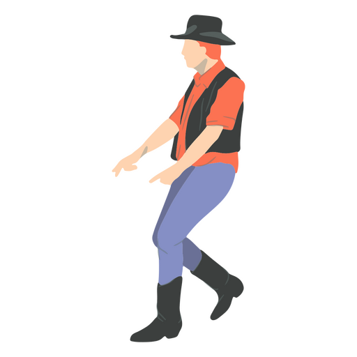 Cowboy is dancing PNG Design