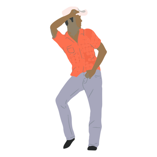Hombre vestido con sombrero y jeans Diseño PNG