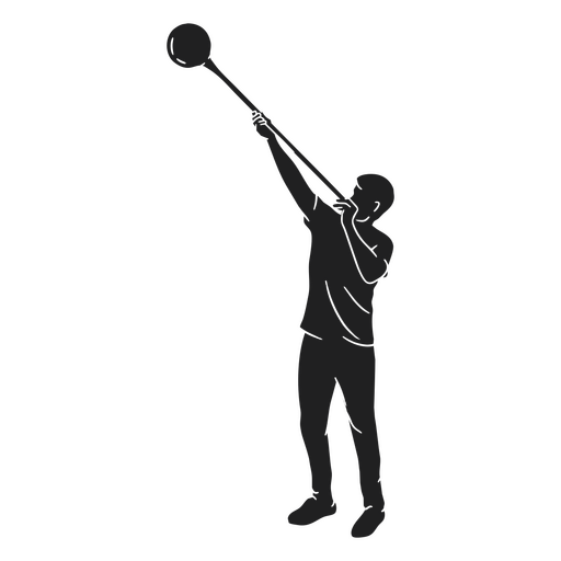Silhouette eines Mannes mit einem Ball in der Hand PNG-Design