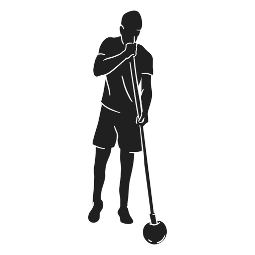 Silhouette eines Mannes, der einen Rechen hält PNG-Design