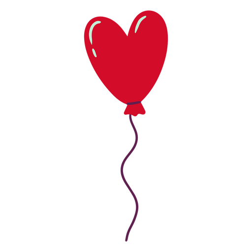 Red heart shaped balloon PNG Design