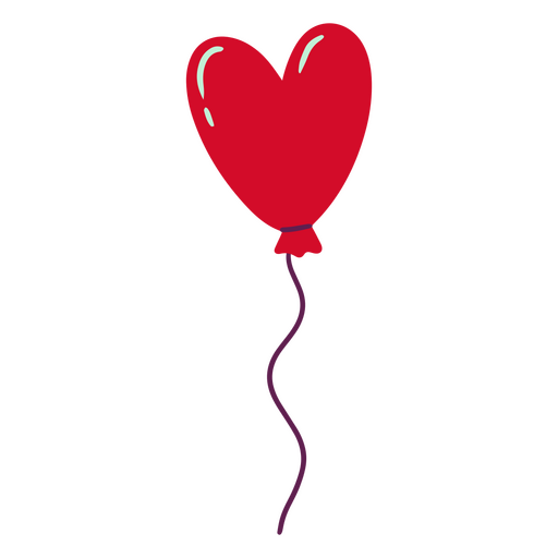 Roter herzförmiger Ballon PNG-Design