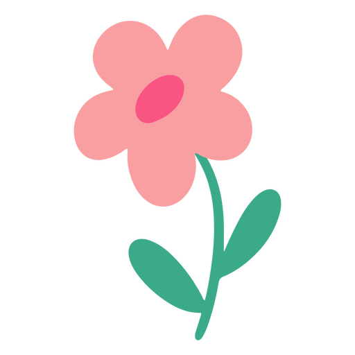 Flor rosa claro plana Desenho PNG