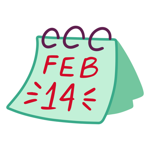 Kalender mit dem Wort ?14. Februar? darauf geschrieben PNG-Design