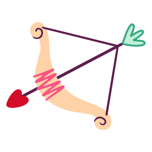 Bow and arrow with a heart on it PNG Design