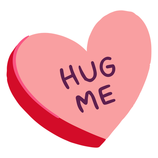 Pink Heart With The Word Hug Me Written On It PNG & SVG Design For T-Shirts