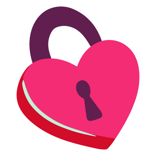 Corazón rosa con un candado Diseño PNG