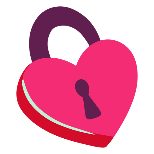 Pink heart with a lock on it PNG Design