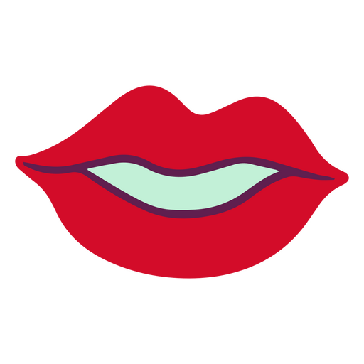 Icono de labios rojos Diseño PNG