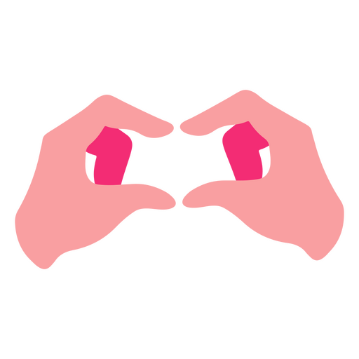 Par de manos rosadas haciendo forma de corazón Diseño PNG