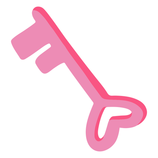Pink heart key PNG Design