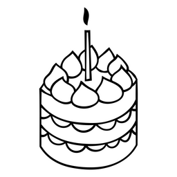 Kuchen und Kerze schlagen Mitte des Jahrhunderts PNG-Design