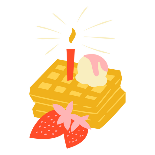 Waffles planos de meados do século Desenho PNG